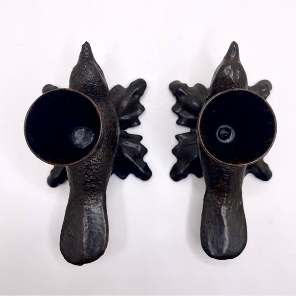 Metal Bronze Finish Bird Candleholders - Set of 2 - Picture 5 of 7